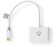 NEDIS USB Multi-Port-Adapteris - USB 3.1 Gen1 | USB-C™ Stecker 2x USB-A | 1000 Mbps | 0.20 m | Rund | Vergoldet