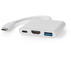 Nedis USB HUB CCGB64770WT01 doko stotelė Laidinis USB Type-C Baltas
