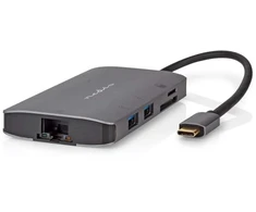 Nedis USB Multi-Port-Adapteris USB 3.2 Gen1 7-in-1 - USB-C™ Stecker, HDMI™ Ausgang, Micro SD, RJ45 Buchse, SD, USB-C™ Buchse, 3x USB-A Buchse, 5 Gbps