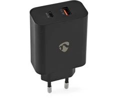 Nedis Netzladegerät 65 W Schnellladefunktion 2.0 2.25 A - Anzahl der Ausgänge: 2, USB-A, USB-C™, Automatische Spannungswahl