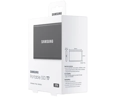 Kietasis diskas Nešiojamasis SSD diskas „Samsung T7“, 2 TB, USB C tipo, 3.2 Gen 2 (3.1 Gen 2), 1050 MB/s, slaptažodžio apsauga, pilkas