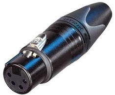Neutrik NC4FXX-B, XLR, juodas, IP40, 1.5 mm², 1500 V, 3 mO