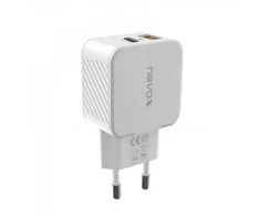 Įkroviklis Nevox nevox 30W USB-C + USB QC 3.0 Power Adapteris baltas