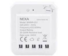 NEXA MWMR-251 dozavimo reguliatorius, reguliuojamas žemiausias pritemdymo lygis, išmanusis režimas,