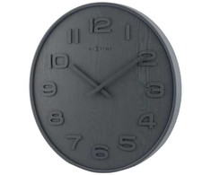 NeXtime 3096GS, sieninis, kvarcinis laikrodis, apvalus, pilkas, medinis, suaugusiesiems