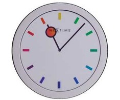 NeXtime laikrodis 3048 Color Change, Ø28 cm, sieninis, baltas / įvairiaspalvis