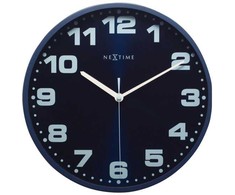 NeXtime klok 3053bl Dash Mėlyna, Ø 35 cm, Wall, Mėlyna