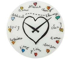NeXtime laikrodis 8030 Loving You, Ø43 cm, sieninis, baltas/įvairiaspalvis