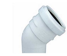 Nicoll Nordic As Ht-Pp (Amax Pro) Ø40 MM x 45° baltas lenktas vamzdis