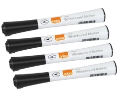 Nobo Markers Glide fine, juoda, 4 vnt.(Lizdinė plokštelė) 1915392