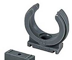 Nordisk Wavin Pilkas PP vamzdžių laikiklis 50 mm, skirtas 50 mm HT drenažo vamzdžiui