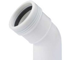 Wavin PP alkūnė 45 laipsnių Ø 32 mm, balta