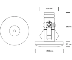 Nordtronic „Elena Mini“ įleidžiamas šviestuvas, 350 mA, 2 W LED, 2700 K, matinės švieselės