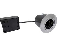 NORDTRONIC greito montavimo G2, GU10, apvalus, šlifuoto aliuminio, skirtas naudoti patalpose