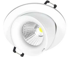 Nordtronic Įleidžiamas šviestuvas „Velia Large Tilt LED“ 10,9 W 3000 K, 230 V, apvalus, baltas