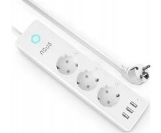 „NOUS A5“ išmanusis maitinimo lizdas „Tasmota“ 15A/matavimo/3xSchuko/3xUSB (A5T)