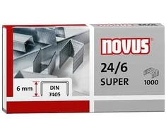 Novus 040-0026, Sąsagėlių pakuotė, 6 mm, Tvirtinimas, 1000 sąsagėlių, Plienas, Nerūdijantis plienas