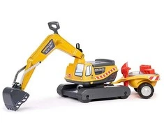 FALK Super Builder ekskavatorius su priekaba ir priedais