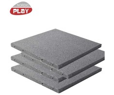 Nsh Nordic Guminės plytelės 50x50x3 cm pilkos NORDIC PLAY Active 7,5 m2 - 30 vnt. (810-173)