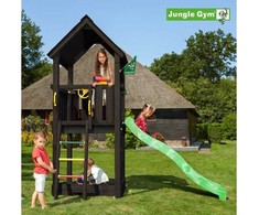 Nsh Nordic Jungle Gym Club žaidimų bokštas, pilnai įrengtas be čiuožyklos, gruntuotas juodai (806-284B)