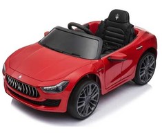 Nsh Nordic NORDIC PLAY Elektrinis automobilis Maserati Ghibli, 12V su guminiais ratais ir odine sėdyne, raudonas (805-755)
