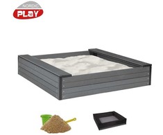 Nsh Nordic NORDIC PLAY smėlio dėžė WPC 24x120x120cm su tinklu ir 240 kg smėlio (805-712)