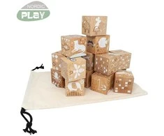 Nsh Nordic Mediniai kaladėlės iš buko medienos, 16 vnt. NORDIC PLAY Nature (805-785)