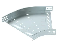 OBO Bettermann OBO 45 laipsnių horizontali alkūnė, 60 mm aukščio, 400 mm pločio, galvaniškai cinkuota