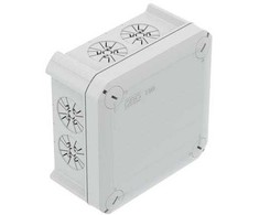 OBO Bettermann OBO kabelių skirstomoji dėžutė T60 su įvadais, vidiniai matmenys 100x100x48, IP30, šviesiai pilka