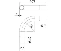 OBO Bettermann Plieninio vamzdžio alkūnė, be sriegio, karštai cinkuota 16 mm (5/8")
