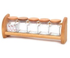 Okko Okko Spices Cruet Kit With Shelf 002701 5 Pc
