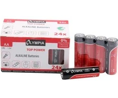 Olympia 40179, AA, Šarminės, 24 vnt., 7 metai, Juoda, Raudona, Dėžutė su langeliu