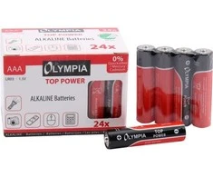 Olympia 40180, AAA, Šarminės, 24 vnt., 7 metai, Juoda, Raudona, Dėžutė su langeliu