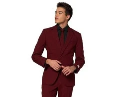Burgundiško vyno spalvos kostiumas OppoSuits