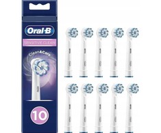 Dantų šepetėlis Końcówka Braun Braun Oral-B Pro Jautrus Clean dantų šepetėlių galvutės, 10 vnt. (baltos, nesudėtingos išorinės pakuotės)