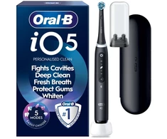 Oral-B Elektrinis dantų šepetėlis iO5 matinės juodos spalvos kelioninis dėklas (nuoroda į laikiklį)