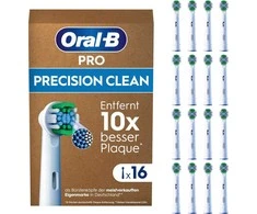 Dantų šepetėlis Oral-B PRO Precision Clean dantų šepetėlio galvutės – baltos – 16 vnt. pakuotėje
