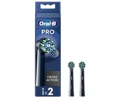 Dantų šepetėlis Oral-B | Keičiami šepetėlio galvutės | EB50BRX-2 „Cross Action Pro“ | Galvutės | Suaugusiesiems | Įtrauktų šepetėlio galvučių skaičius 2 | Juoda