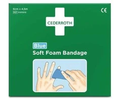 Orkla Care Ab Tvarstis, „Cederroth“ minkštas putplastis, mėlynas, 6 cm x 4,5 m
