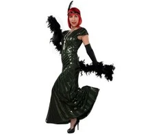 Orlob Karneval Ilga žalia Čarlstono suknelė