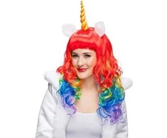 Orlob Karneval Vienaragio perukas, vaivorykštė