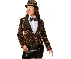 Orlob Karneval Auksinė blizgučiais puošta striukė, „Luxe“