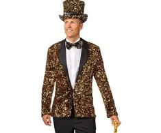 Orlob Karneval Auksinė blizgučiais puošta striukė, „Luxe“