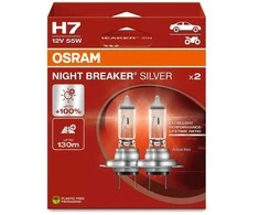 OSRAM Automobilinės lemputės NIGHT BREAKER Sidabrinis +100% H7 55W 12V PX26D, 2vnt