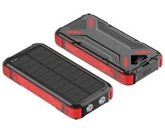 Outdoor Lauko nešiojamas akumuliatorius su saulės baterija, 20 000 mAh