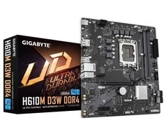 Pagrindinė plokštė Gigabyte H610M D3W DDR4 | Procesorių šeima Intel | Procesoriaus lizdas LGA1700 | DDR4 | Palaikomos standžiojo disko sąsajos M.2, SATA | SATA jungčių skaičius 4
