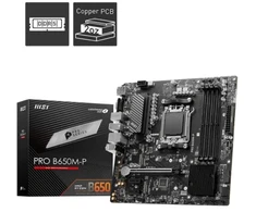Pagrindinė plokštė MSI PRO B650M-P, AMD, Socket AM5, AMD Ryzen 7000 Series, Socket AM5, DDR5-SDRAM, 192 GB