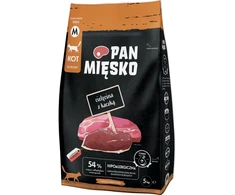 Pan Mięsko sausas kačių ėdalas su veršiena ir antiena (suaugusioms) su traškučiais M 5kg