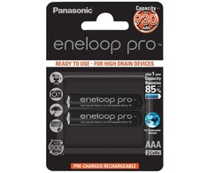 Panasonic 930mAh, 1,2 V, Įkraunama baterija, AAA, 1,2 V, 2 vnt., 930 mAh, Juoda