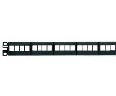 Panduit 24 prievadų modulinė komutacinė panelė su 6 nuimamais priekiniais skydeliais, RJ-45, montuojama į stelažą, 1U, 482,6 mm, 43,7 mm, 18,3 mm